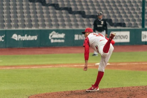 baseball pitcher throwing pitch